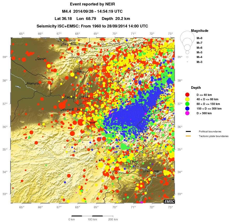 regional historical seismicity