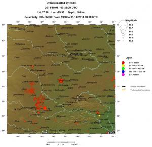 regional historical seismicity