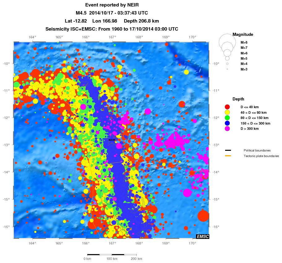 regional historical seismicity