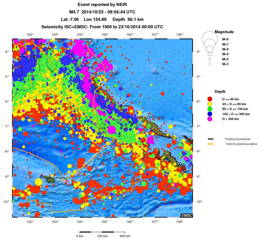 regional historical seismicity