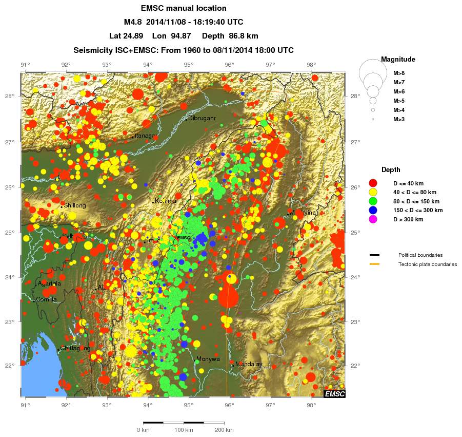 regional historical seismicity