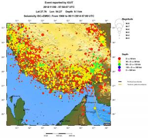 regional historical seismicity