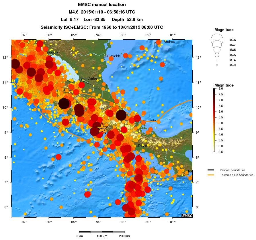 regional magnitude historical seismicity
