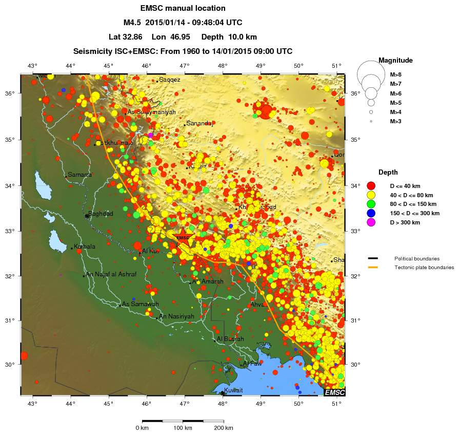 regional historical seismicity