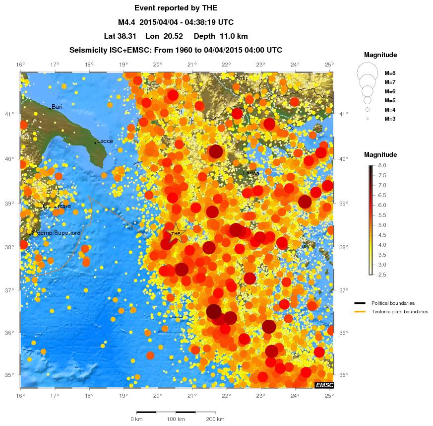 regional magnitude historical seismicity