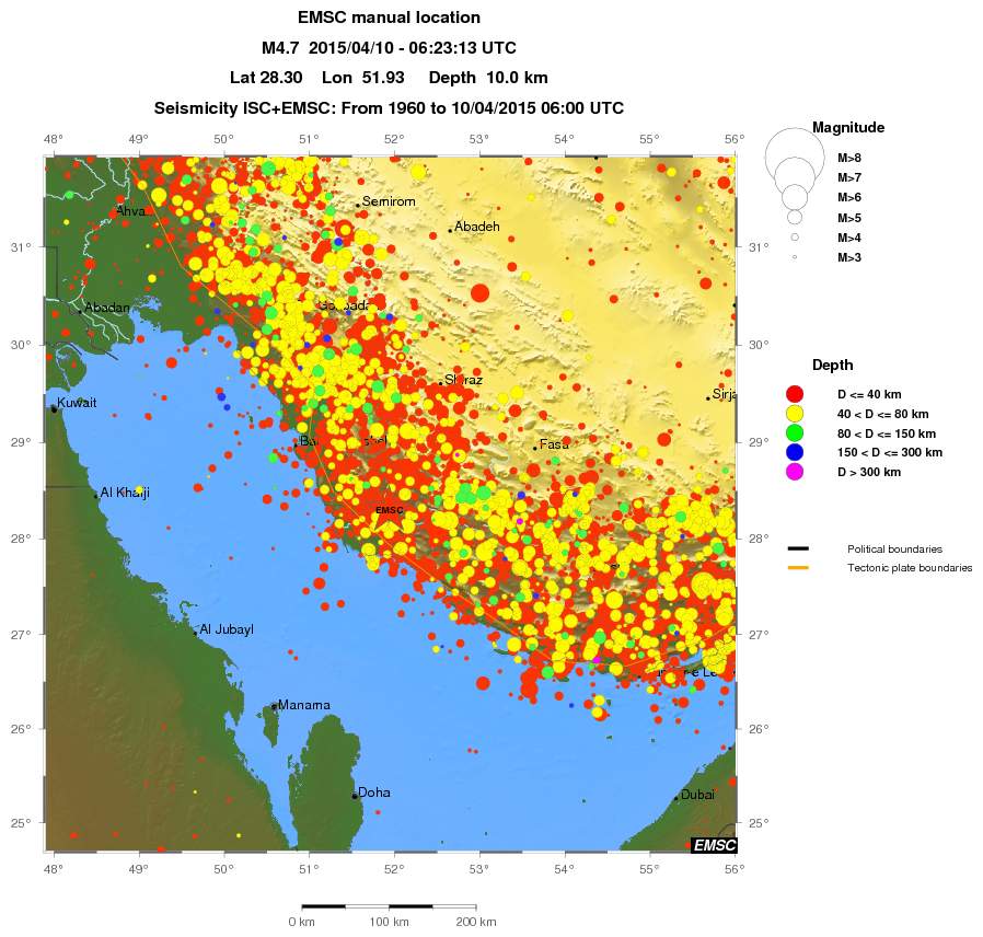 regional historical seismicity
