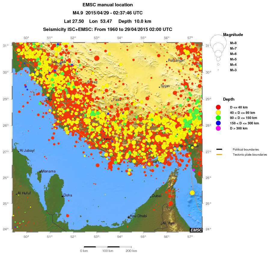 regional historical seismicity