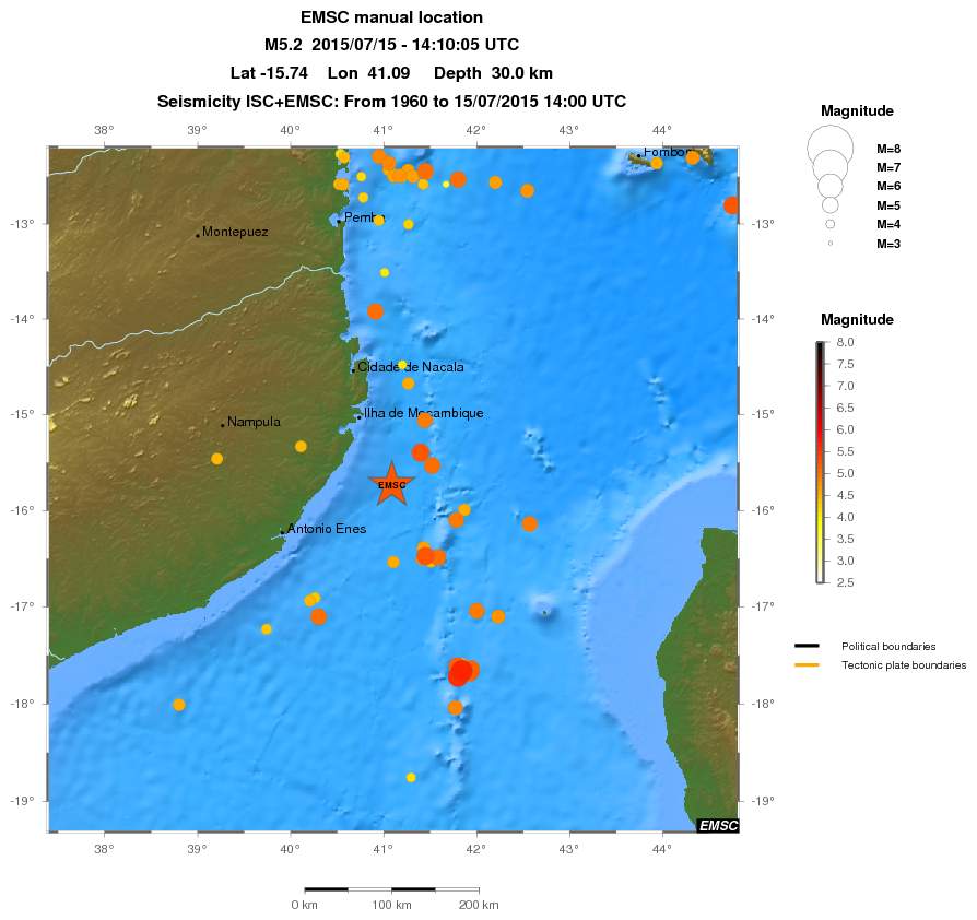 regional magnitude historical seismicity