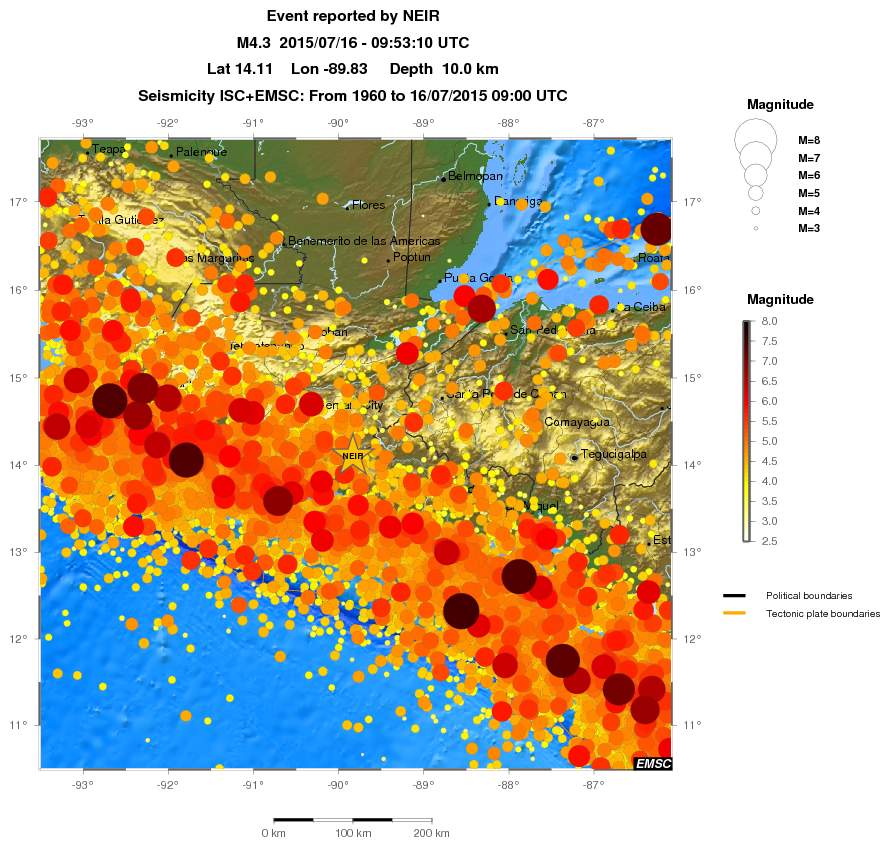 regional magnitude historical seismicity