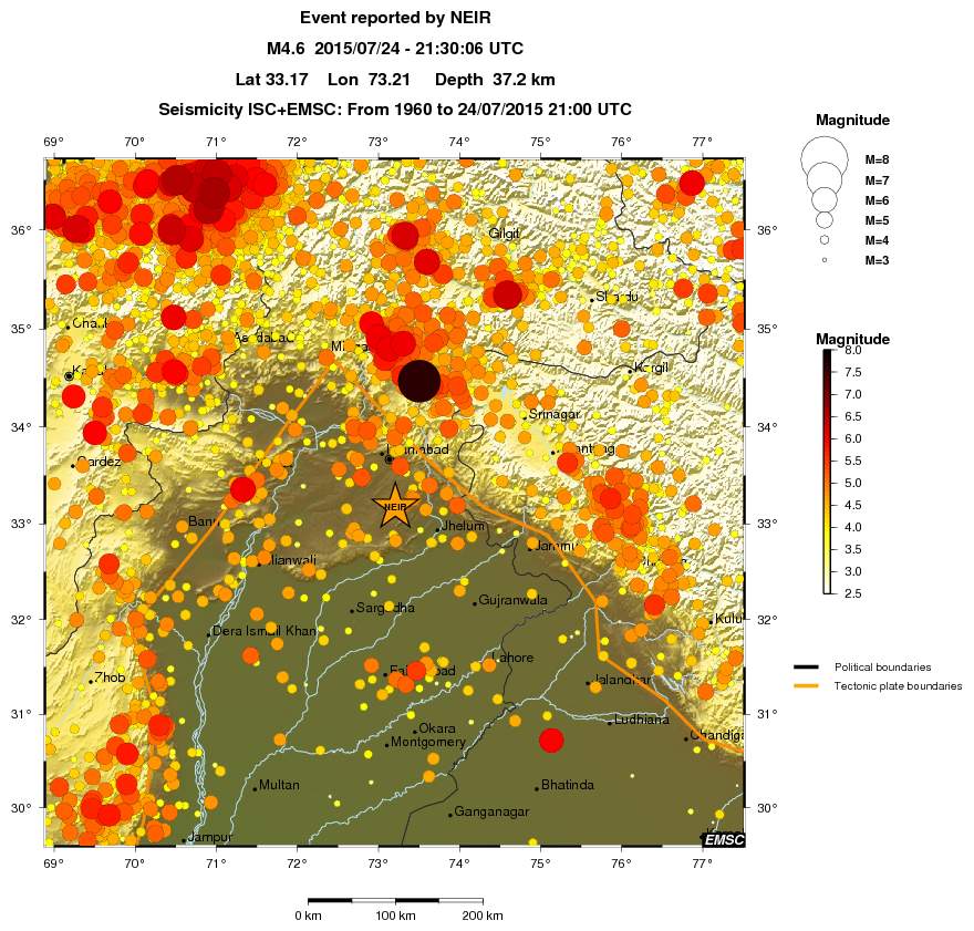 regional magnitude historical seismicity