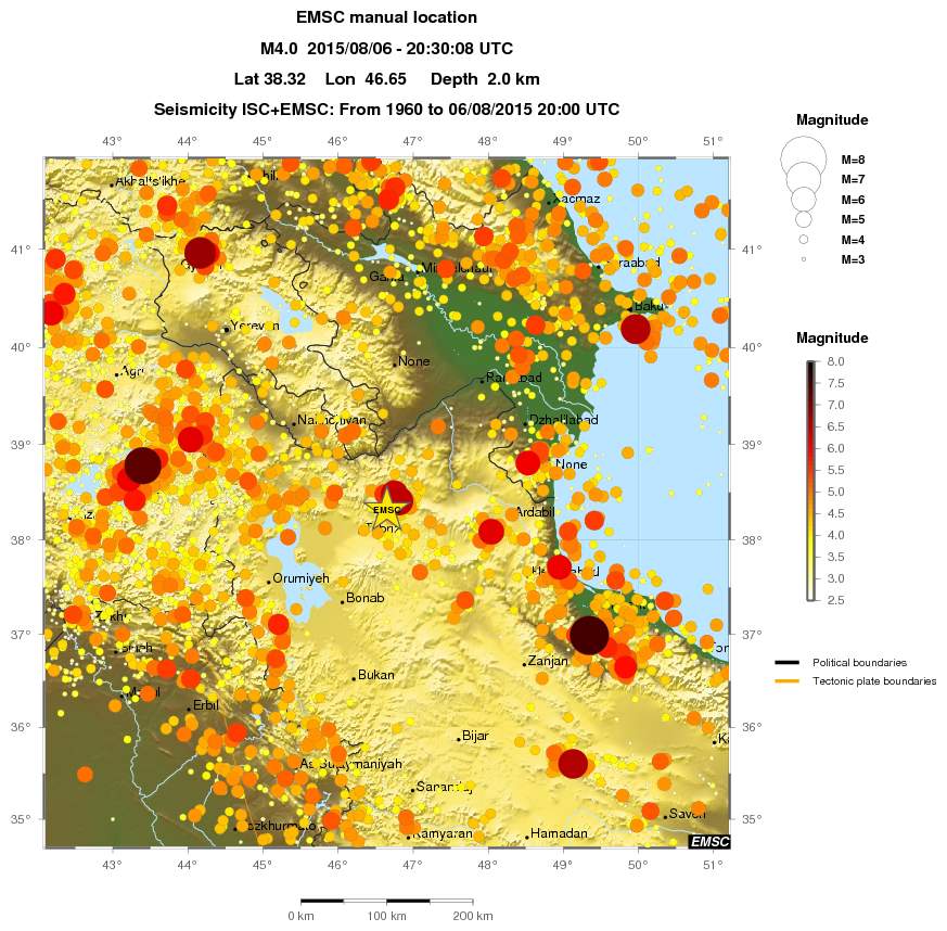 regional magnitude historical seismicity