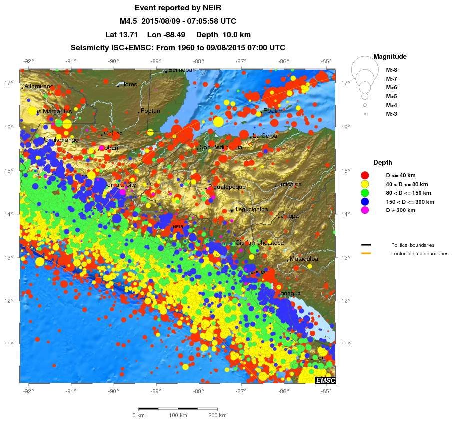 regional historical seismicity