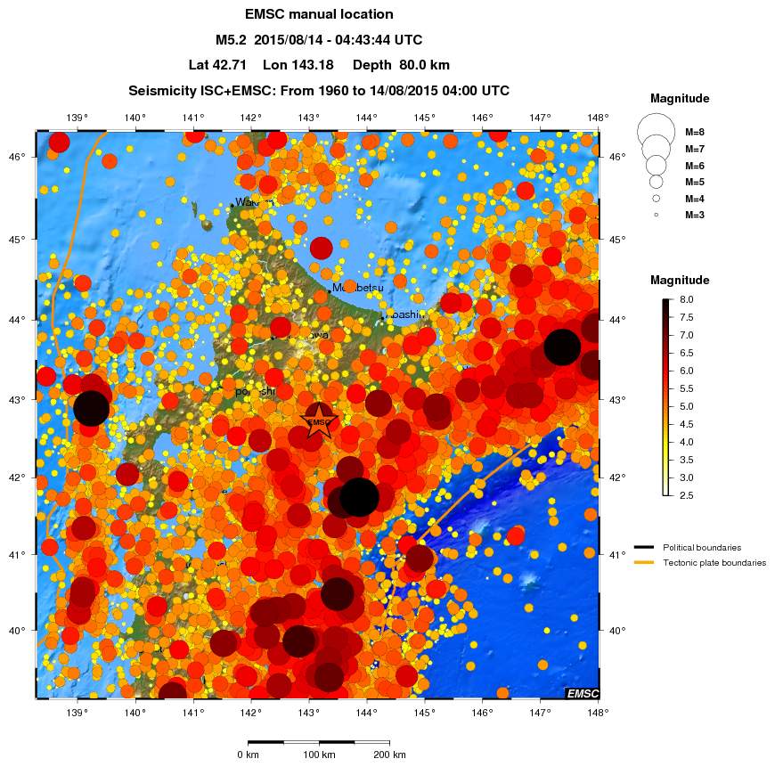 regional magnitude historical seismicity