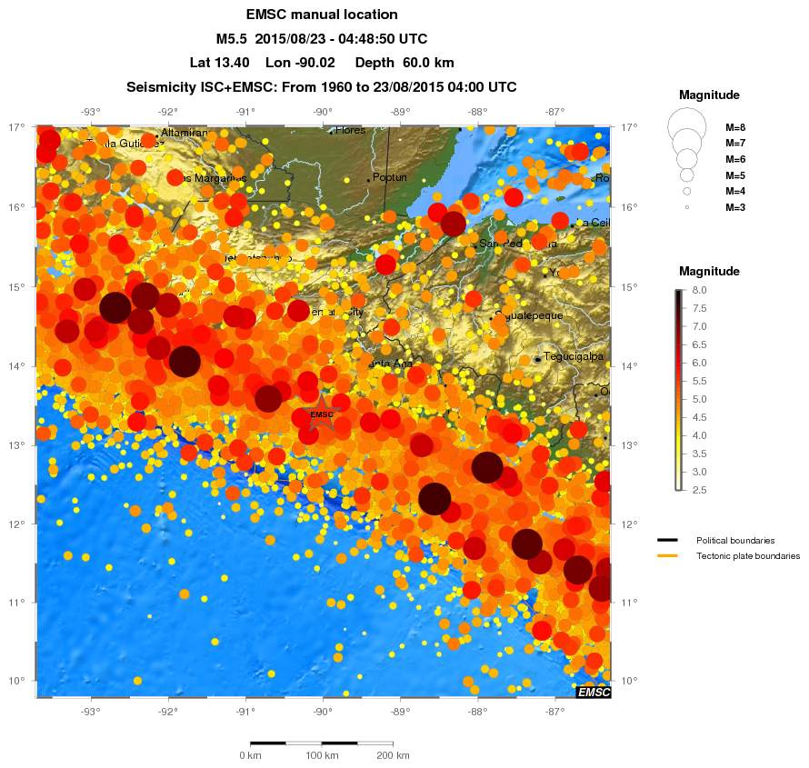 regional magnitude historical seismicity