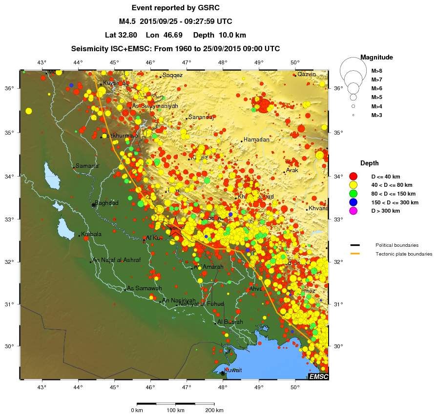 regional historical seismicity