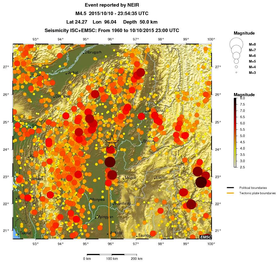 regional magnitude historical seismicity