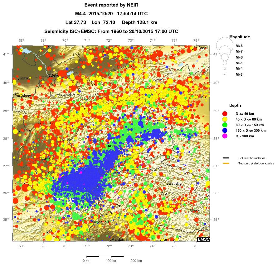regional historical seismicity