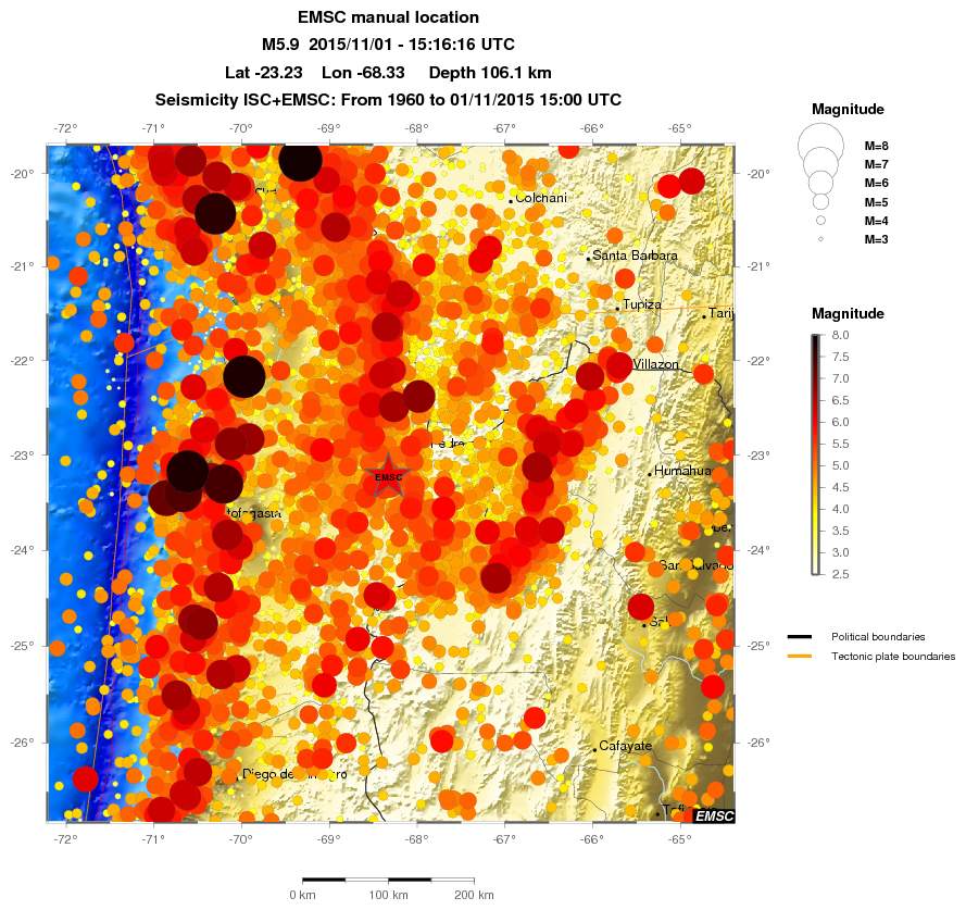 regional magnitude historical seismicity
