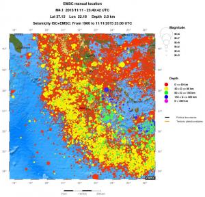regional historical seismicity