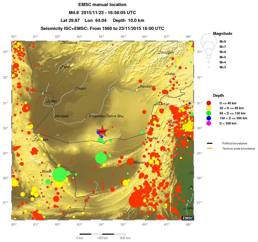 regional historical seismicity