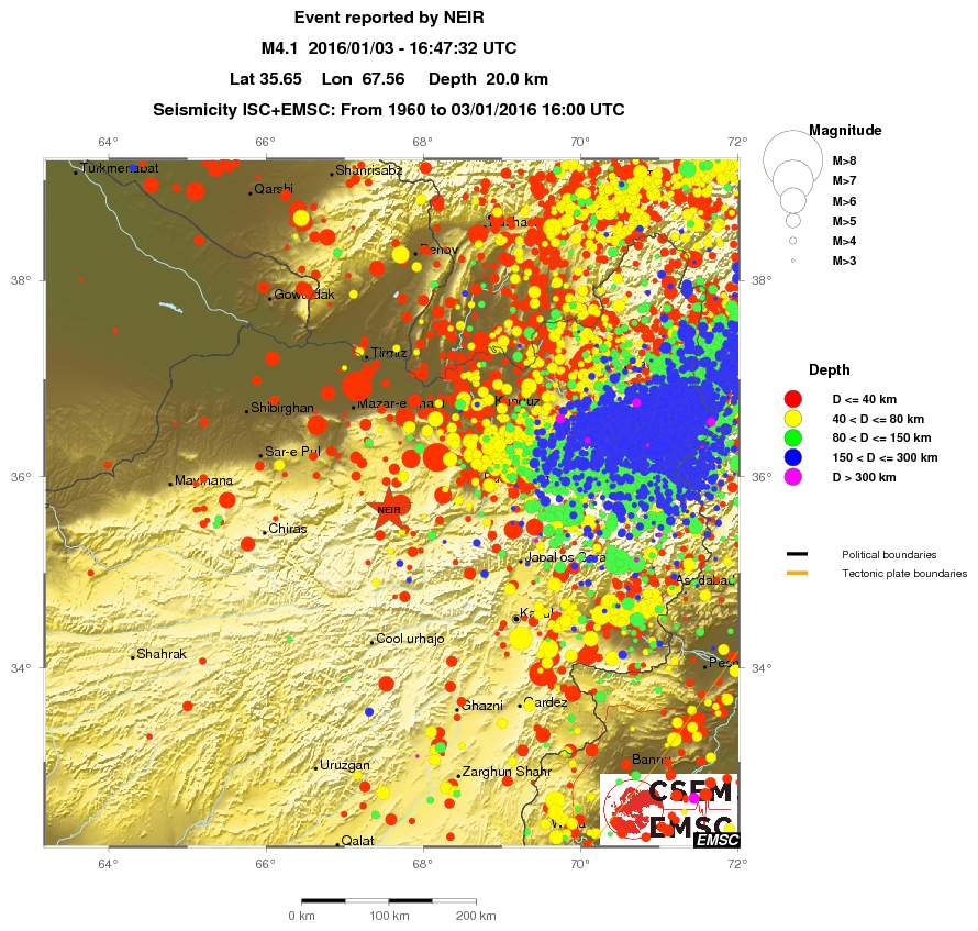 regional historical seismicity