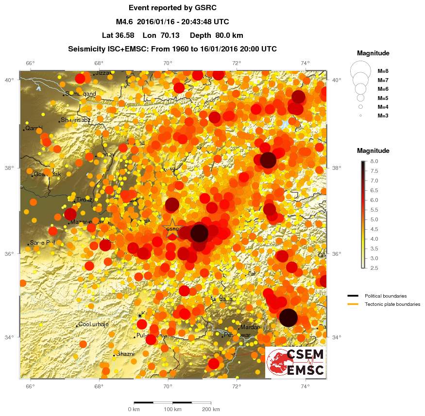 regional magnitude historical seismicity