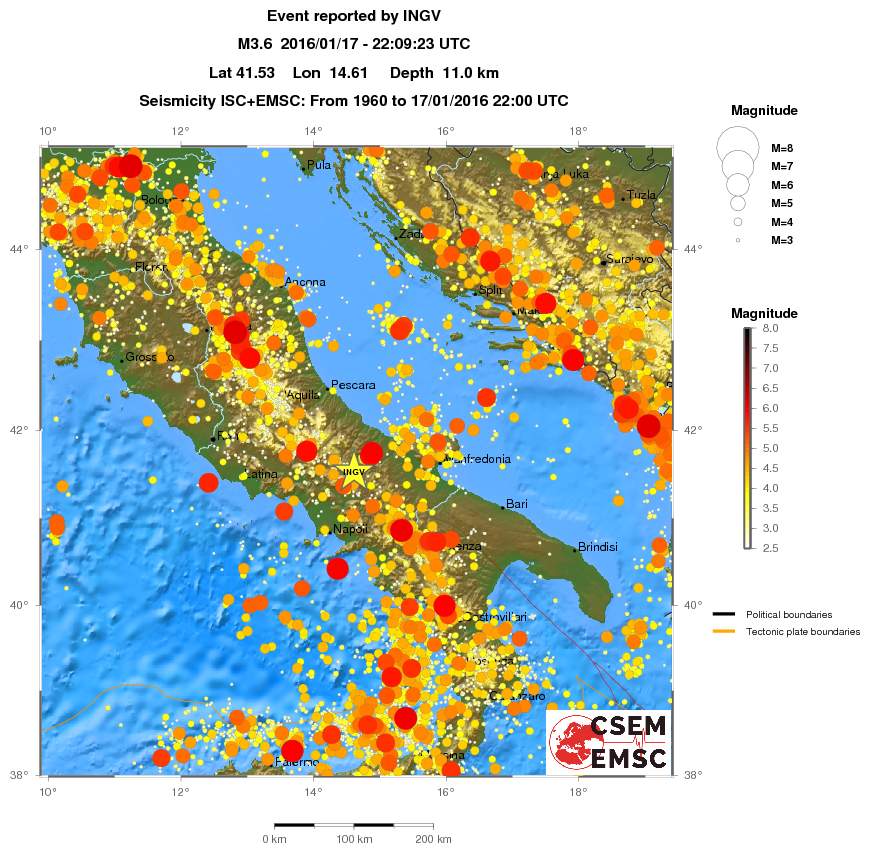 regional magnitude historical seismicity