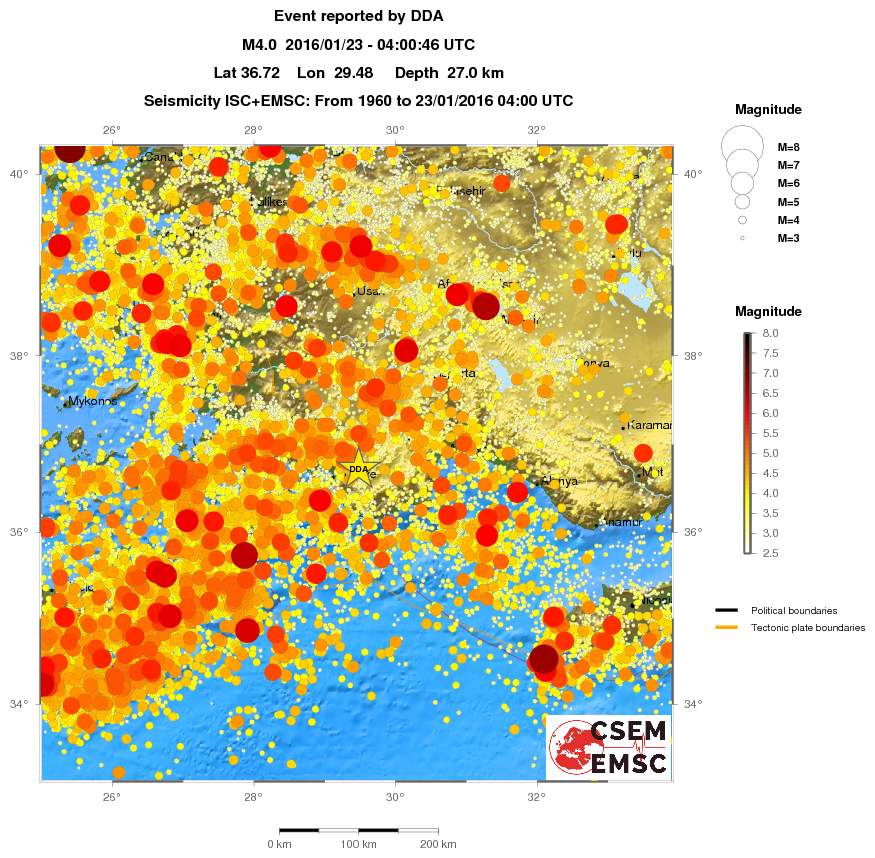 regional magnitude historical seismicity