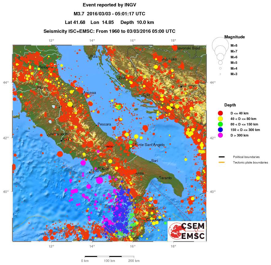 regional historical seismicity