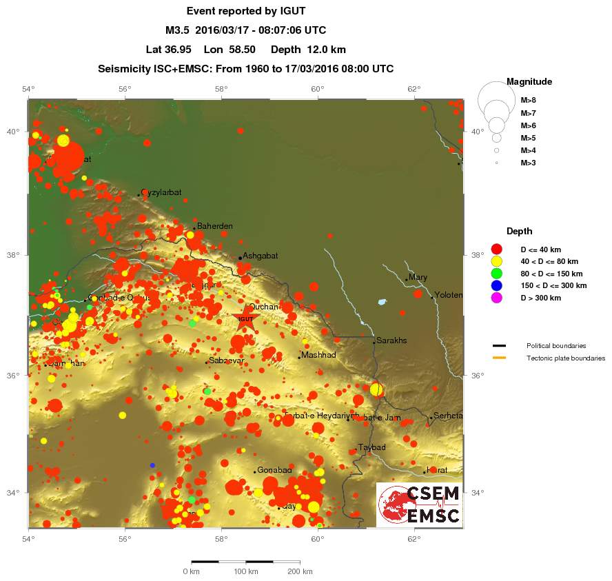 regional historical seismicity
