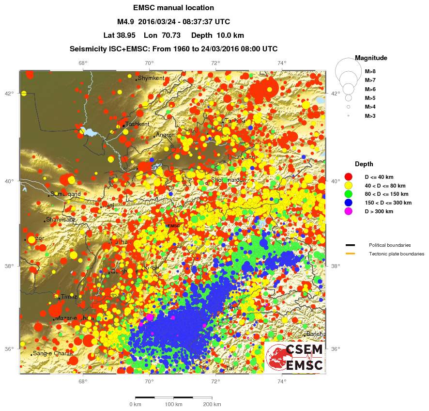 regional historical seismicity