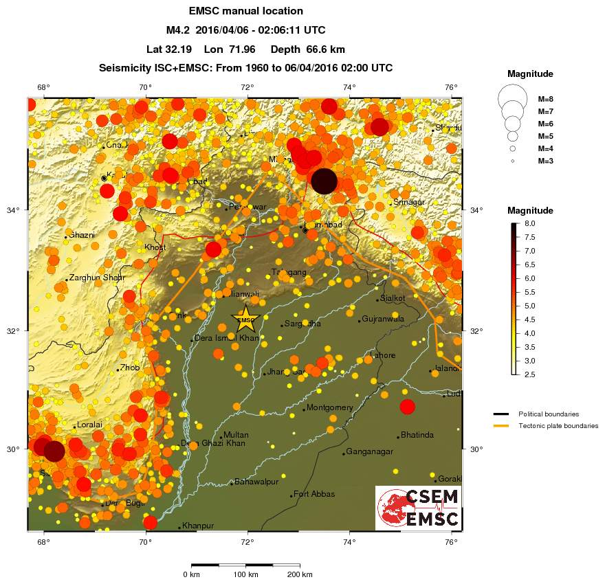 regional magnitude historical seismicity