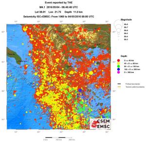 regional historical seismicity