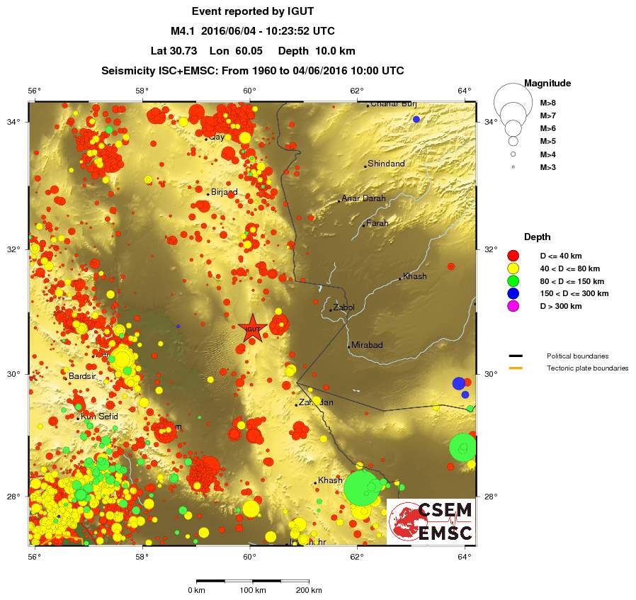 regional historical seismicity