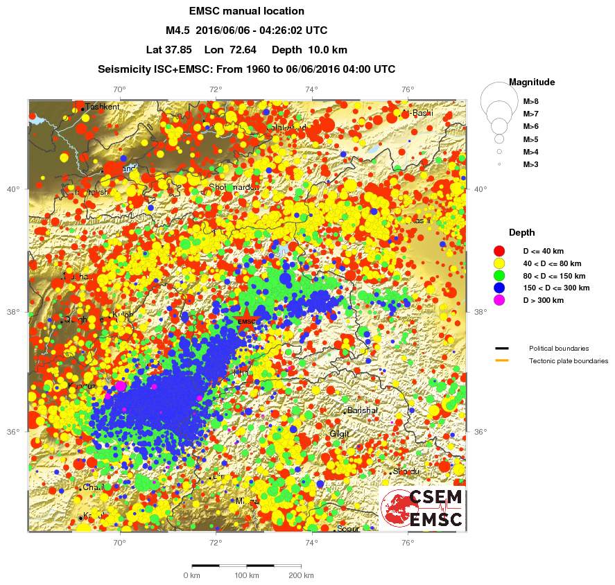 regional historical seismicity