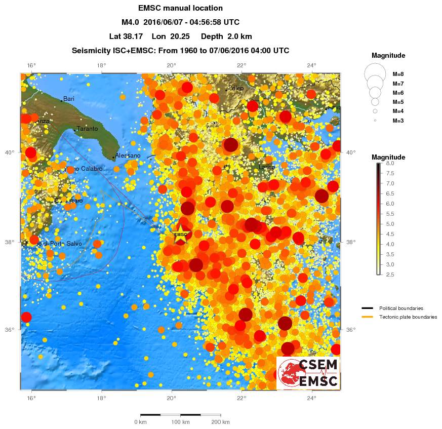 regional magnitude historical seismicity