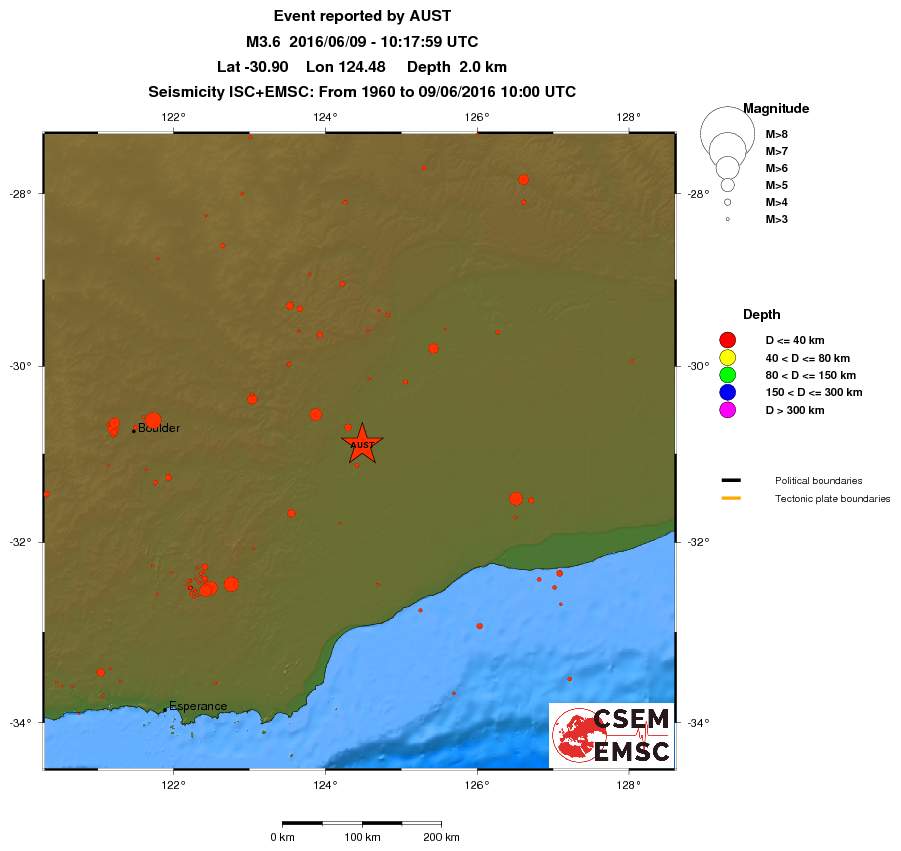 regional historical seismicity