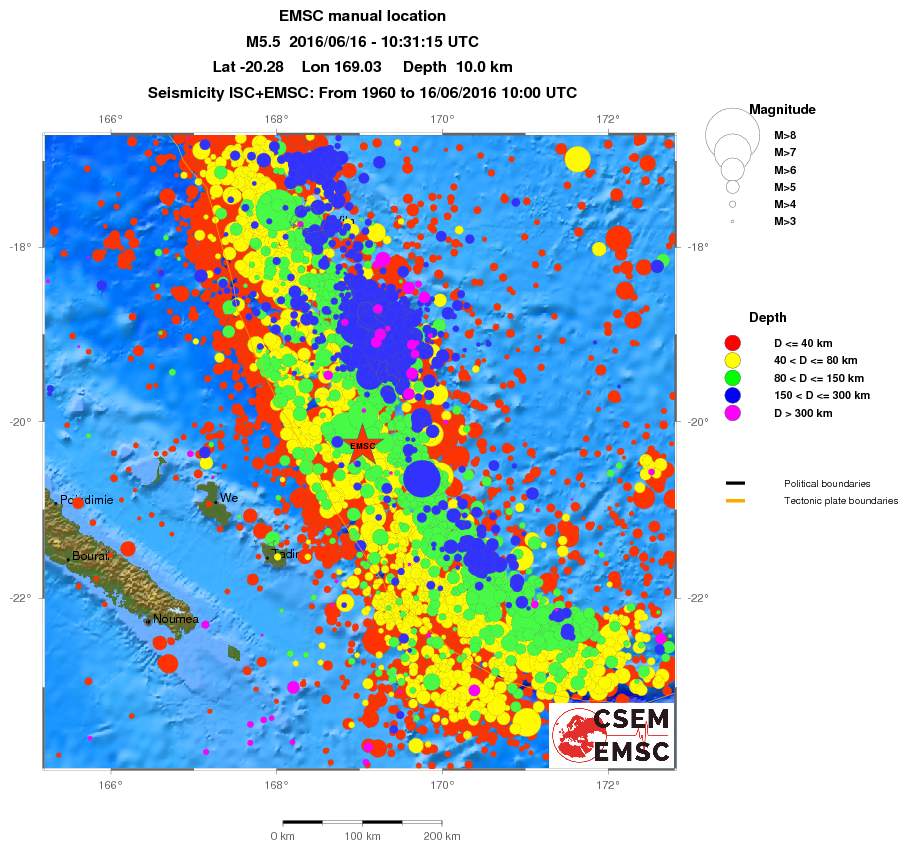 regional historical seismicity
