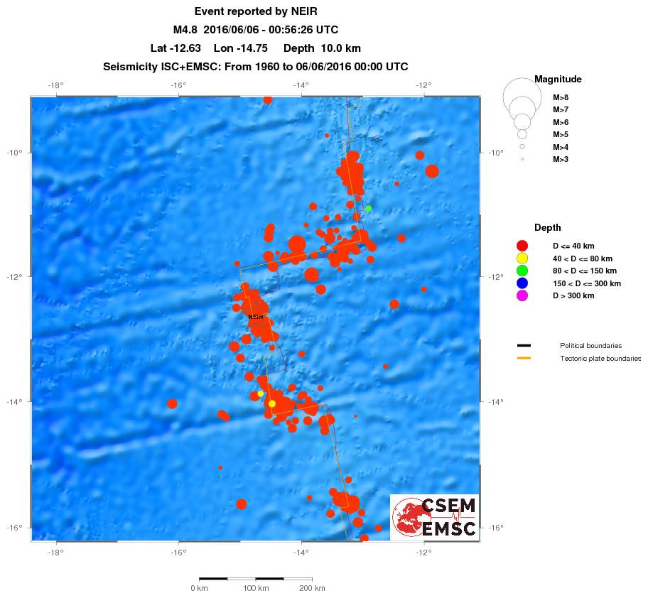 regional historical seismicity