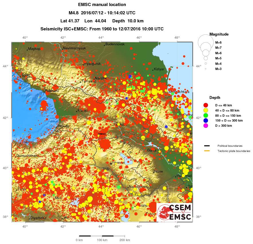 regional historical seismicity