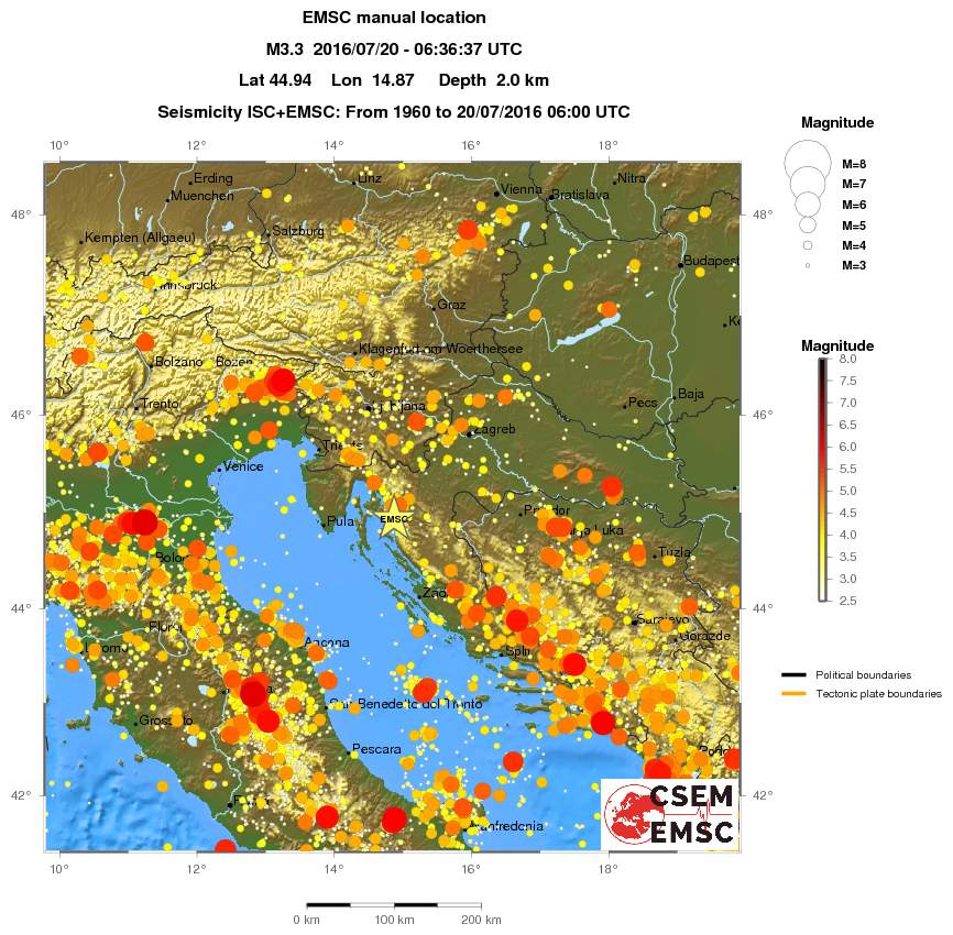 regional magnitude historical seismicity