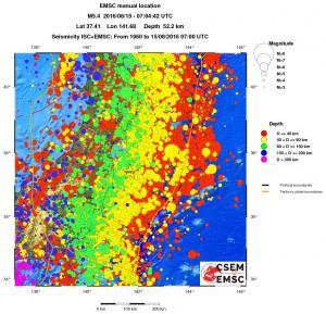 regional historical seismicity