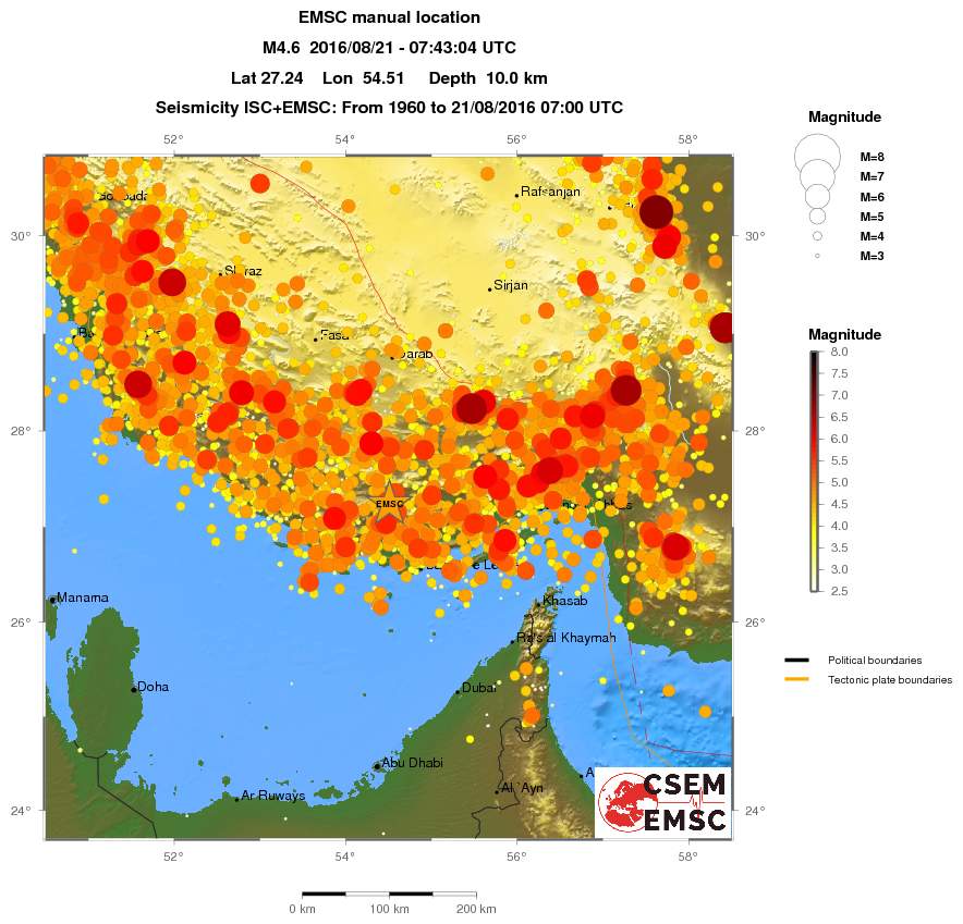 regional magnitude historical seismicity