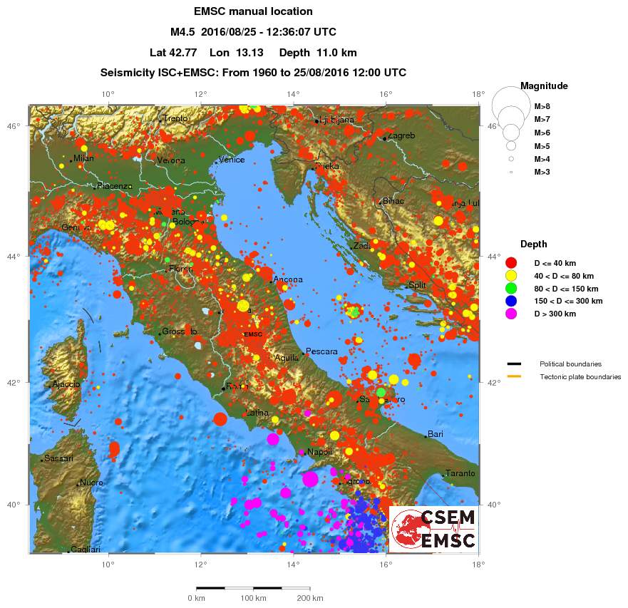 regional historical seismicity