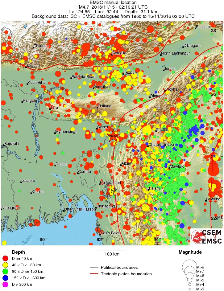 regional historical seismicity