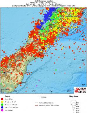 regional historical seismicity
