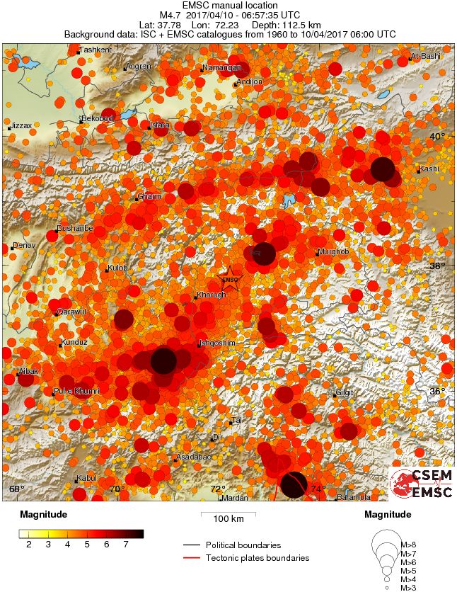 regional magnitude historical seismicity