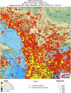 regional historical seismicity