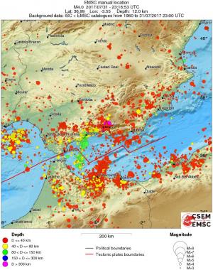 regional historical seismicity