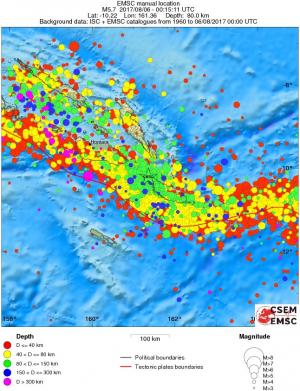 regional historical seismicity